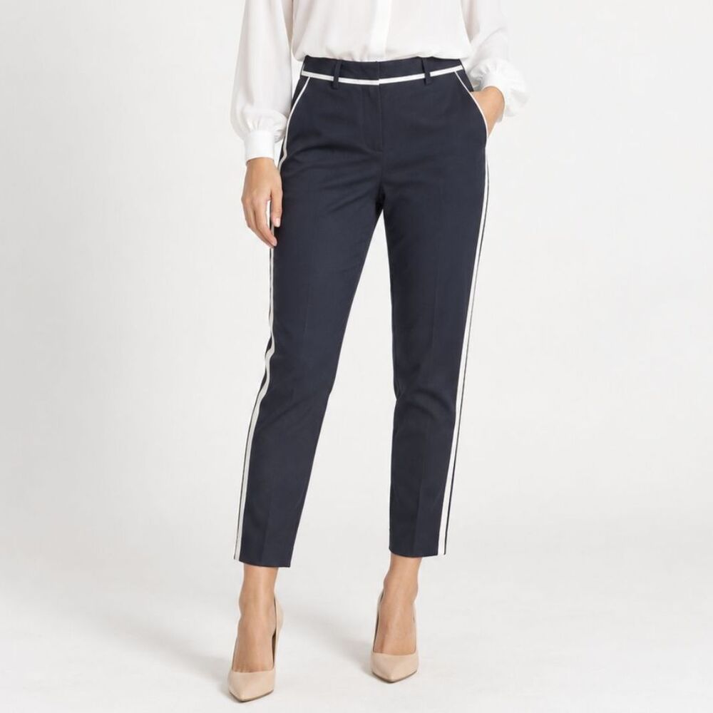 Navy Blue White Piping Trousers Size Medium